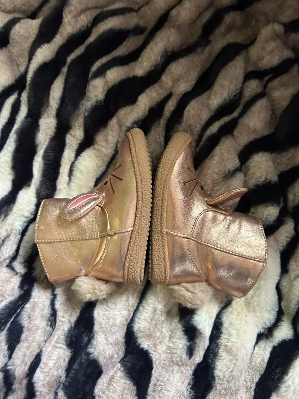 Cat & Jack Rose Gold Bunny Ear Toddler Boots